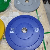 Чисто нови бъмпер тежести, дискове ф50 от 5 кг, 10 кг, 15 кг, 20 кг, снимка 2 - Фитнес уреди - 44371039