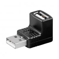 Преходник USB 2.0 от мъжко към женско ъглов, снимка 1 - Друга електроника - 35787102