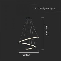 LED Полилей 32W Черен Топло Бяла Светлина, снимка 5 - Полилеи - 41396017