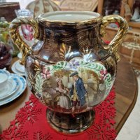 Страхотна голяма много красива антикварна белгийска порцеланова амфора ваза купа , снимка 2 - Декорация за дома - 42479031