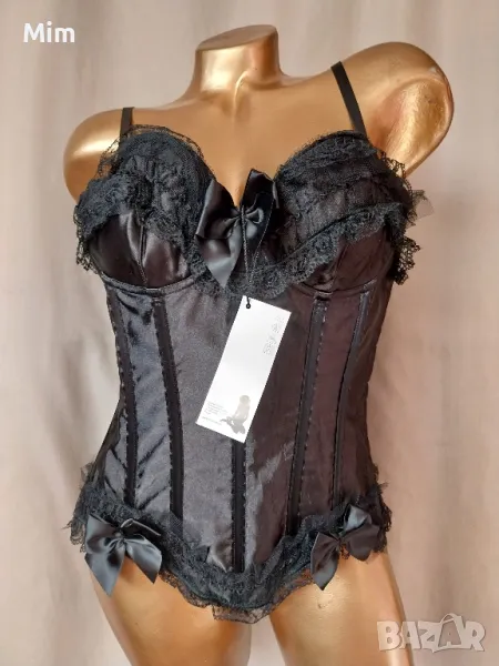 ХL Черен сатенен корсет , снимка 1