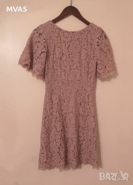 Нова официална дантелена рокля  S размер тъмно розова пепел от рози рокля за сватба , снимка 1