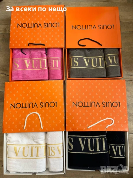 Louis Vuitton Луксозни Хавлии - 2бр. в кутия - Налични Различни Цветове Код VF45, снимка 1