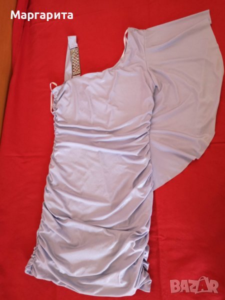 Елегантна сребриста рокля , снимка 1