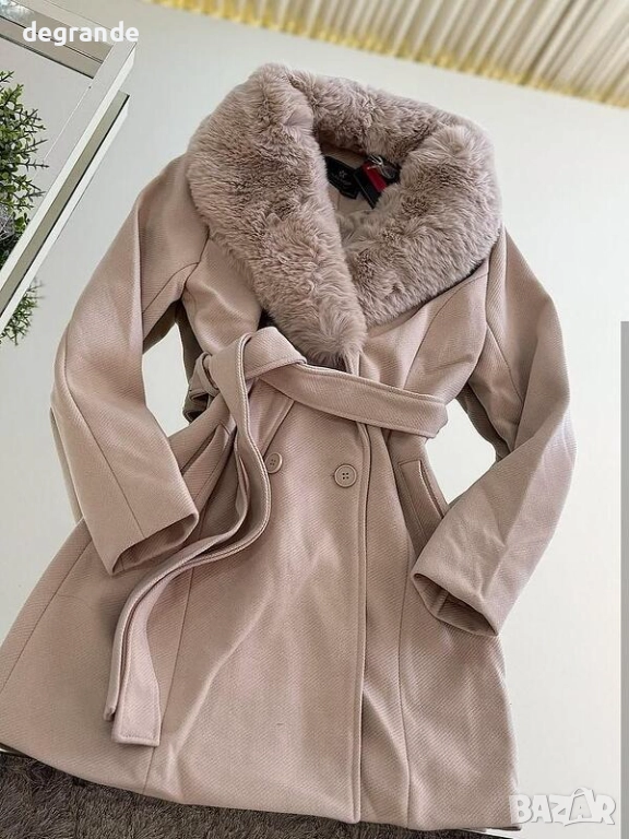Дамско елегантно бежаво палто, снимка 1