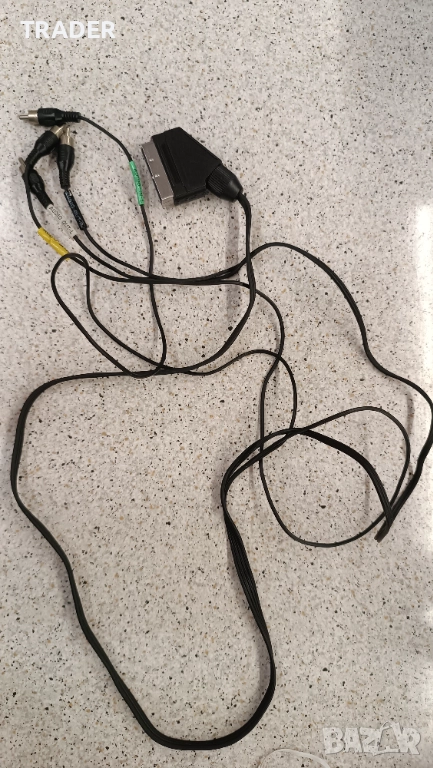 SCART адаптер с 4 RCA аудио / видео кабели чинча, снимка 1