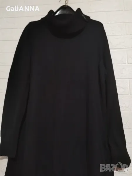 СТРАХОТНА РОКЛЯ ПЛЕТИВО С ВИСОКА ЯКА 3XL, снимка 1