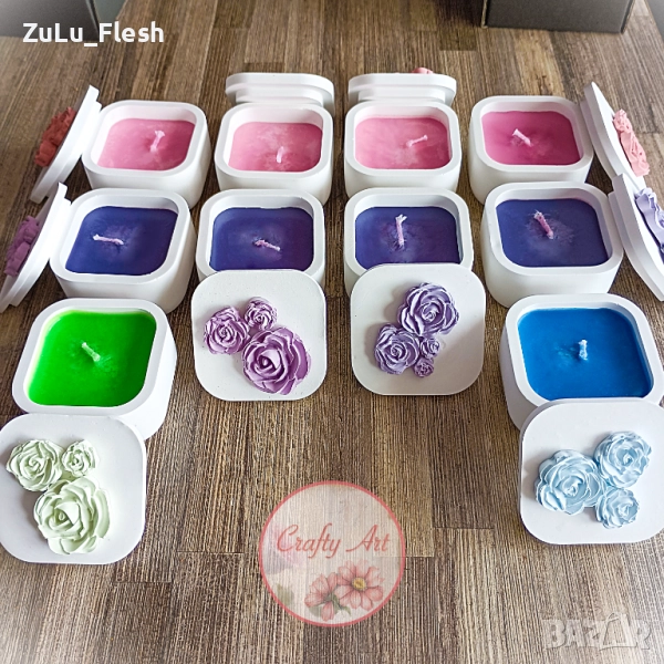 Керамична кутийка с аромата свещ, снимка 1