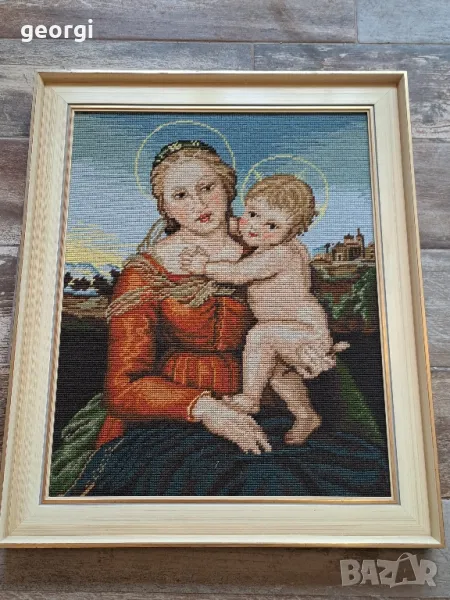 гоблен Богородица с Младенеца , снимка 1