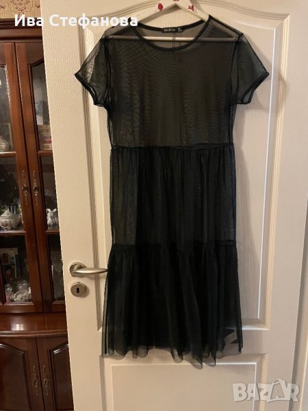 Черна нова плажна  дълга прозрачна тюлена тюл рокля , снимка 1