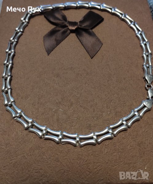 Сребърно полутвърдо колие (267), снимка 1