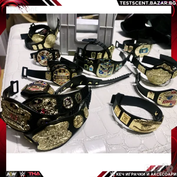 Шампионски колани пояси за WWE екшън фигурки action figure title belts championships вие си избирате, снимка 1