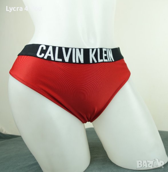 Calvin Klein M/L червена спортна бикина/бански с лека лъскавина, снимка 1