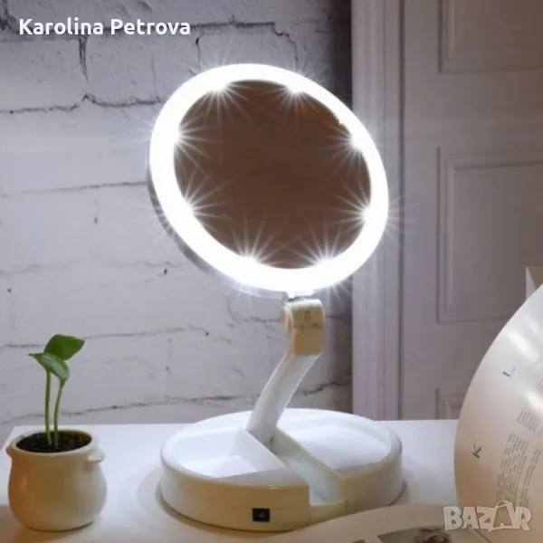 Настолно козметично огледало с LED осветление, снимка 1