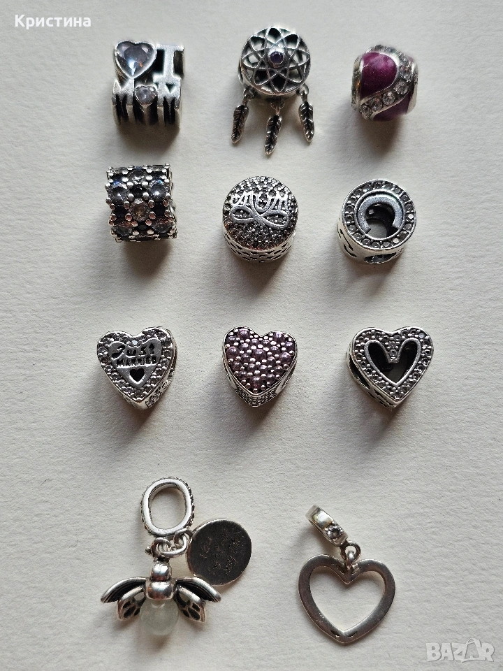 Лот от 11 сребърни талисмана, снимка 1