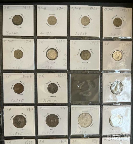 Швеция 19 стари монети колекция СРЕБРО + Бонус, снимка 1