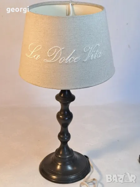 настолна лампа с метален цинков пиедестал    4/6, снимка 1