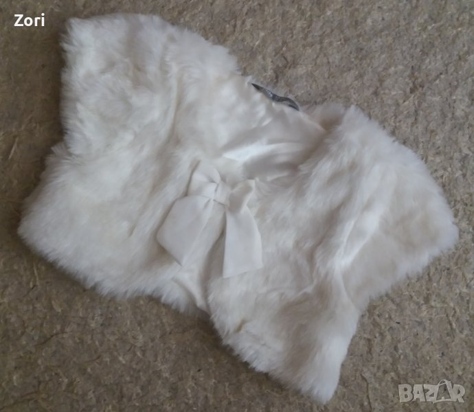 УНИКАЛНО КРАСИВО бяло пухкаво болеро за възраст 6-7 години, снимка 1