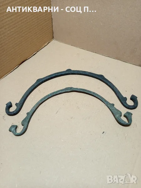 Комплект Стари Дръжки От Медни Араний Менчета., снимка 1
