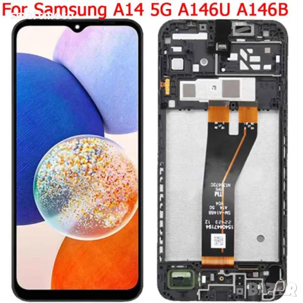 Дисплей с рамка за samsung A14 5G LCD 6.6"SM-A146B A146U A146P A14 дисплей Смяна на LCD екран, снимка 1