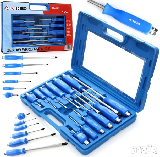 Tagred Комплект професионални ударни отвертки,необходими във всяка работилница,сервиз и автосервиз., снимка 1