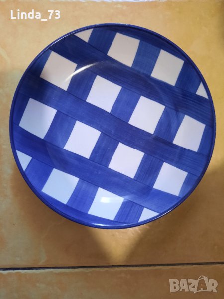 Чинии от чешки порцелан - кобалтово-синьо и бяло. Маркирани за произход., снимка 1