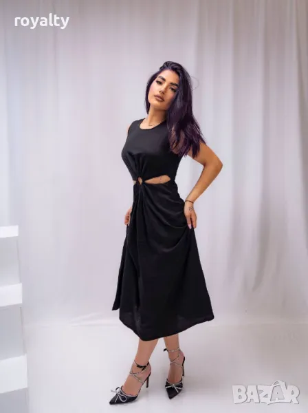Стилна черна дамска рокля , снимка 1