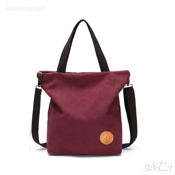 ПРОМОЦИЯ Дамска текстилна чанта във вишнево червено, снимка 1