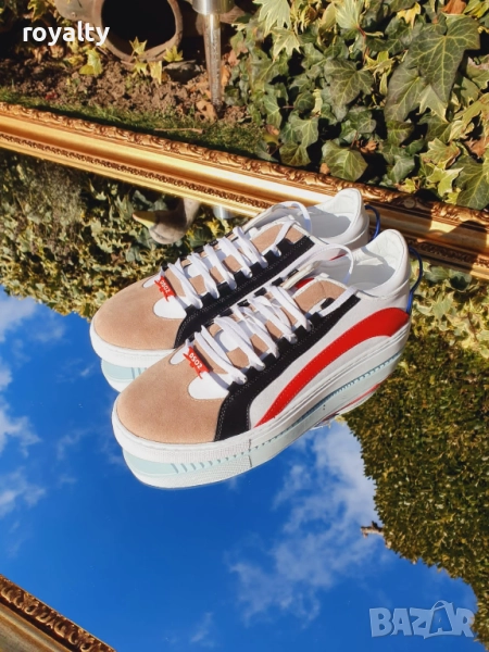 DSQUARED2 Мъжки бели обувки с червено, снимка 1