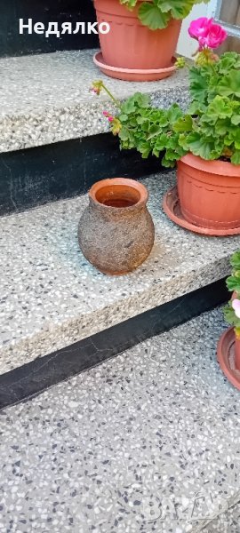 Стара бг авторска керамика,ваза,подписана, снимка 1