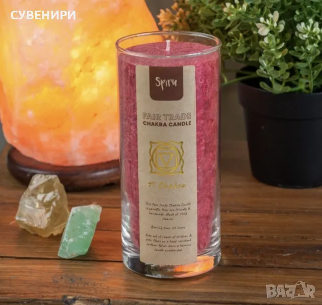 Червена свещ Първа коренна чакра - Муладхара - "АЗ СЪМ" 60 часа горене, снимка 1