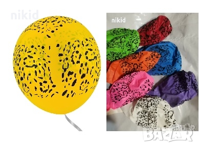 балон балони пантера сафари шарки джунгла петна диви животни Обикновен надуваем латекс латексов, снимка 1