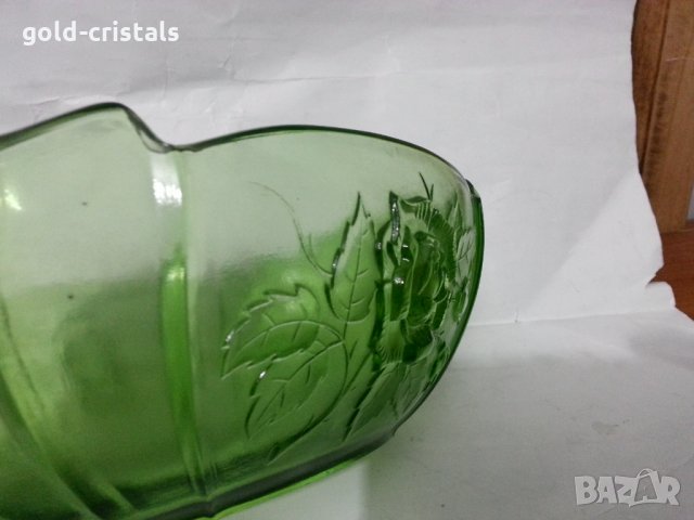 Стара стъклена купа фруктиера цветно стъкло, снимка 4 - Антикварни и старинни предмети - 36017257