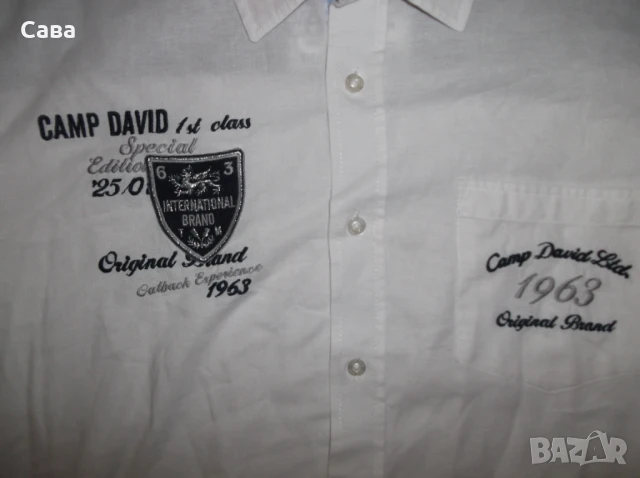 Ризи CAMP DAVID  мъжки,Л-ХЛ  /бяла,зелено каре/, снимка 8 - Ризи - 39049233