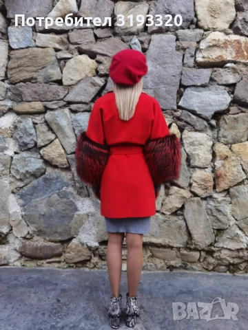 Луксозно палто от Кашмир със богата гарнитура от лисица , снимка 3 - Палта, манта - 51775523