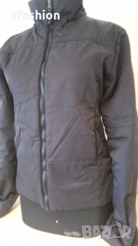 Черно ватирано яке, снимка 2 - Якета - 36074606