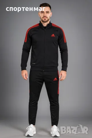 Мъжки анцуг ADIDAS CLASSIC черен / червено