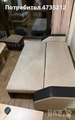 Диван кожен триместен разтегателен - 100€ , снимка 3 - Други - 53435165
