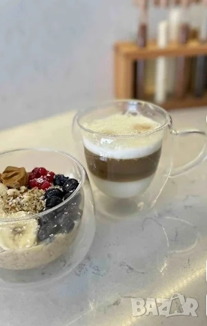 Стъклена чаша за кафе с двойно дъно 200ml