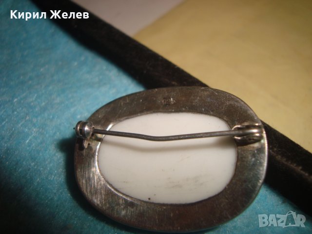 СТАРА СРЕБЪРНА БРОШКА с РЪЧНО РИСУВАН КОСТЕН ПОРЦЕЛАН СРЕБРО 925 МАЙСТОРСКИ БИЖУТЕРИЕН УНИКАТ 25370, снимка 14 - Антикварни и старинни предмети - 34852703