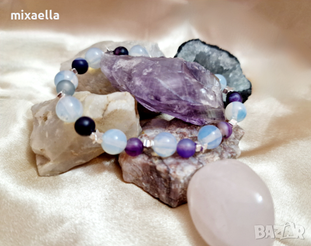 Ръчно изработена гривна от естествени камъни , снимка 3 - Гривни - 44827146