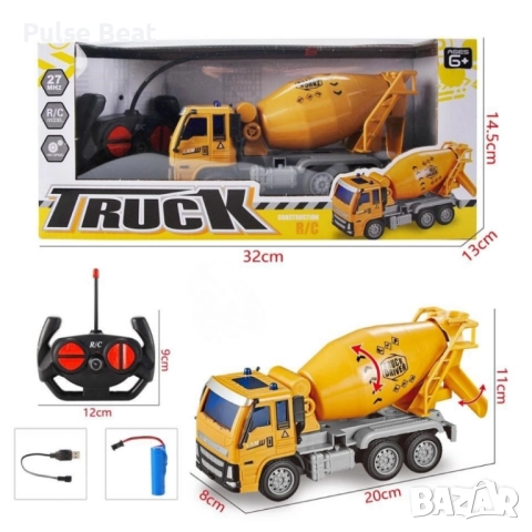 Радиоуправляем бетоновоз Truck Construction R/C, снимка 4 - Коли, камиони, мотори, писти - 52416615