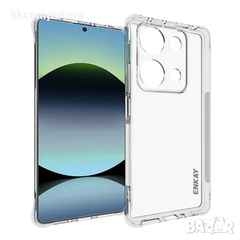 ENKAY HAT PRINCE за Xiaomi Redmi Note 14S 4G Прозрачен Удароустойчив TPU Калъф с Неплъзгащи Ленти и 
