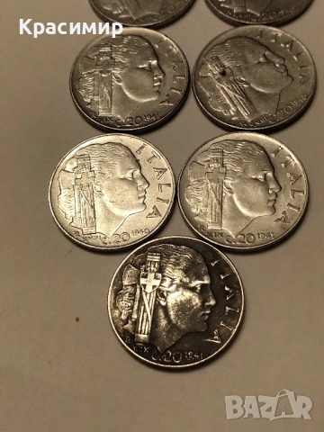 Монети Италия 20 Чентесими 1940-1941 г., снимка 10 - Нумизматика и бонистика - 51852426