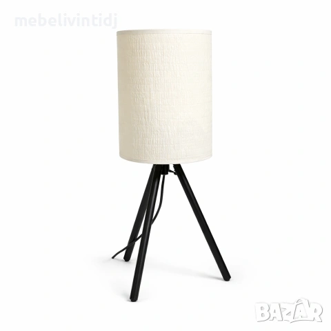 Настолна лампа Vitaluce с бял текстилен абажур
