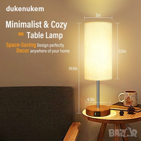 LED нощна лампа с USB зареждане и сензорно управление, снимка 3 - Лед осветление - 53092877