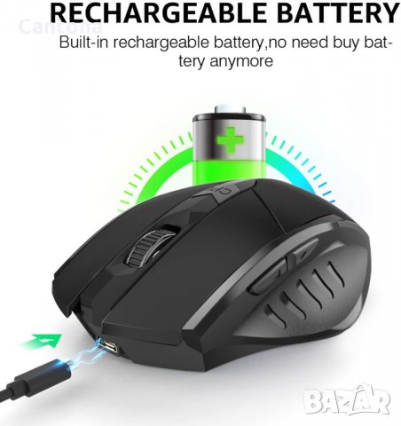 Безжична гейминг мишка Inphic PM6,  2,4 G, USB зареждане, снимка 5 - Клавиатури и мишки - 34177928