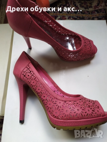 Розови сандали на висок ток 37 номер обувани веднъж 16лвв, снимка 6 - Сандали - 51827149