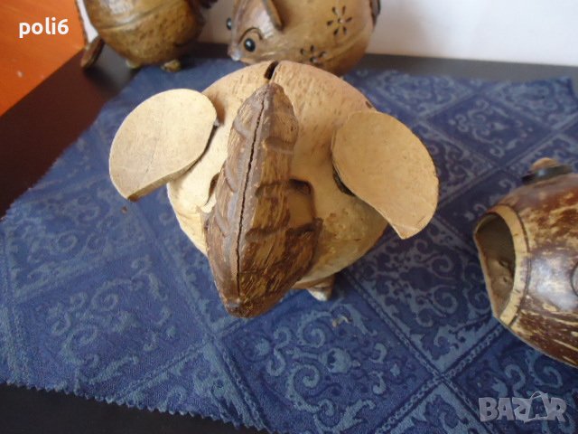 кокосова касичка - прасе ,мишка ,слон,кокосова риба - сувенир, снимка 6 - Декорация за дома - 44508069