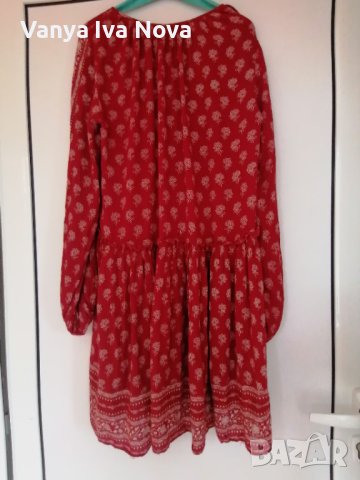 Zara trafaluc червена рокля с фигурки , снимка 3 - Рокли - 42141524
